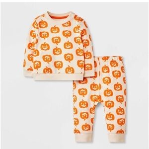 Cat & Jack Orange Pumpkin Baby Outfit